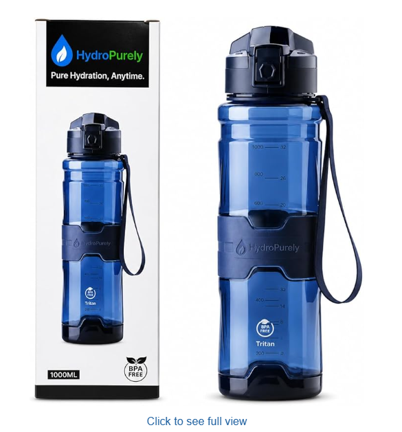 HydroPurely 1L water bottle with box